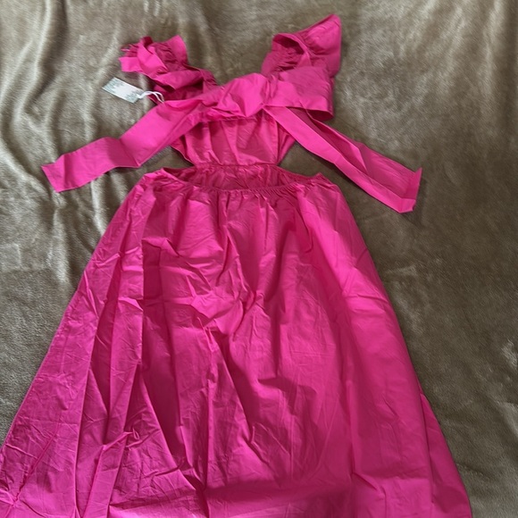 HYACINTH House From Tuckernuck NWT Pink Ruffle Sleeve Tie Back Bow Dress - Picture 6 of 15
